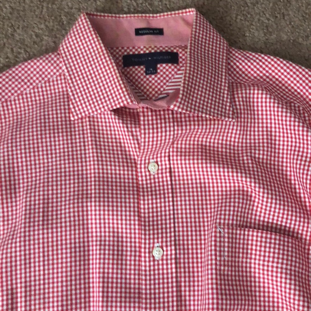 Tommy Hilfiger Red & White Long Sleeve Shirt
